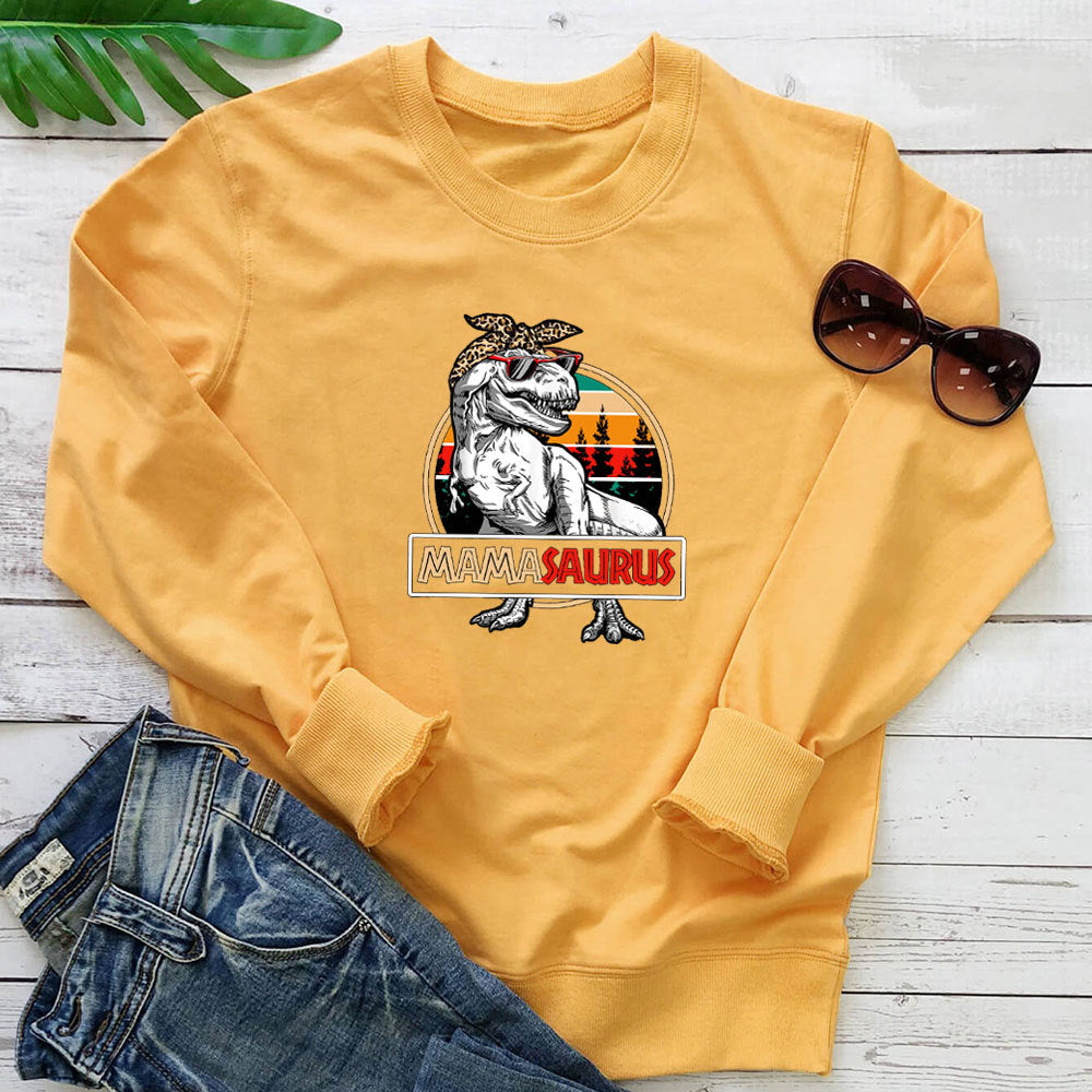 Dinosaur colored printed hoodie
