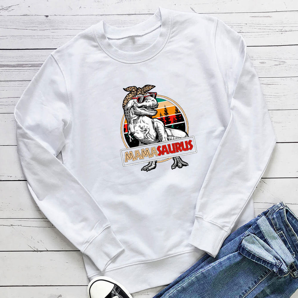 Dinosaur colored printed hoodie
