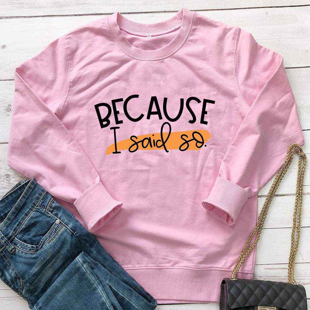 Letter printed long sleeved hoodie