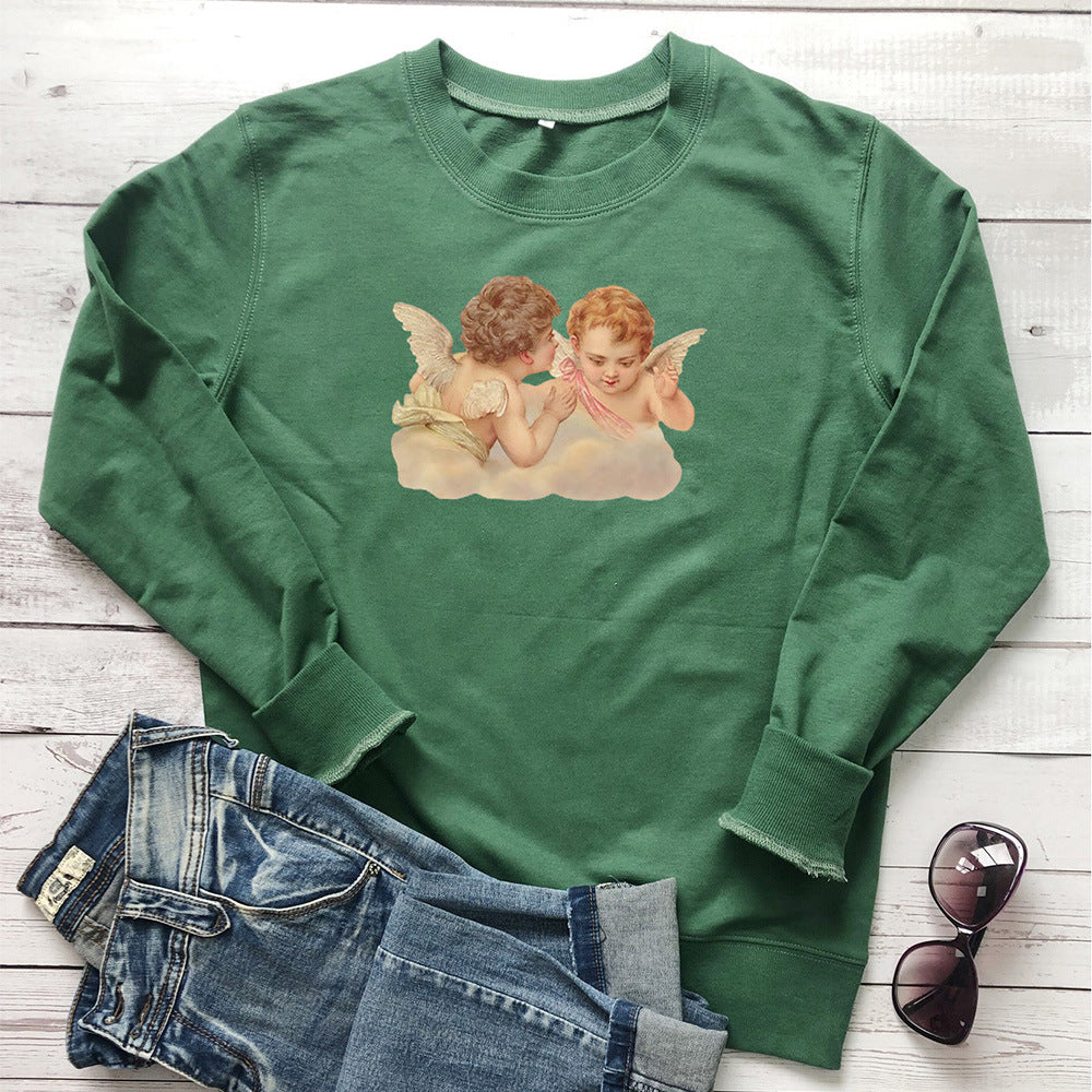 Two little angel printed hoodies