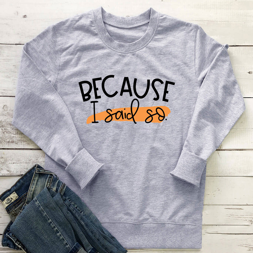 Letter printed long sleeved hoodie