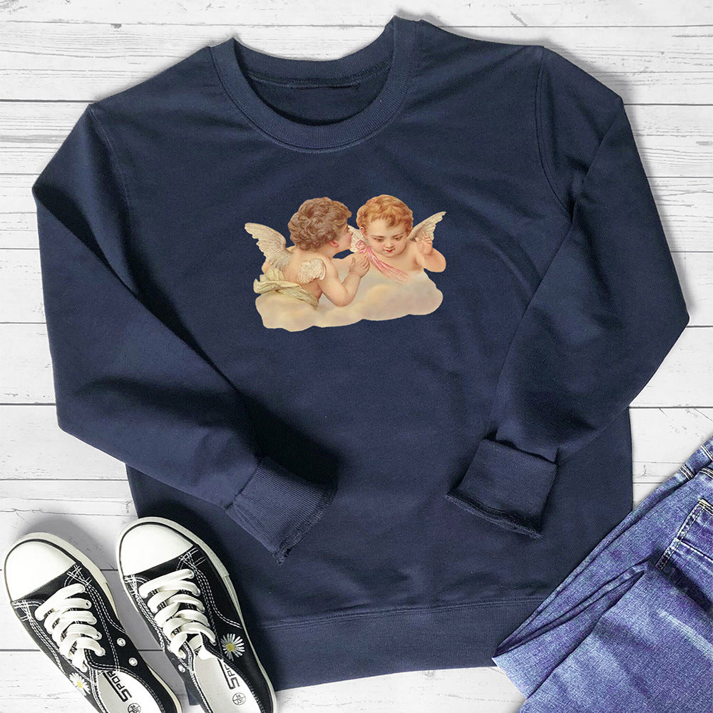 Two little angel printed hoodies