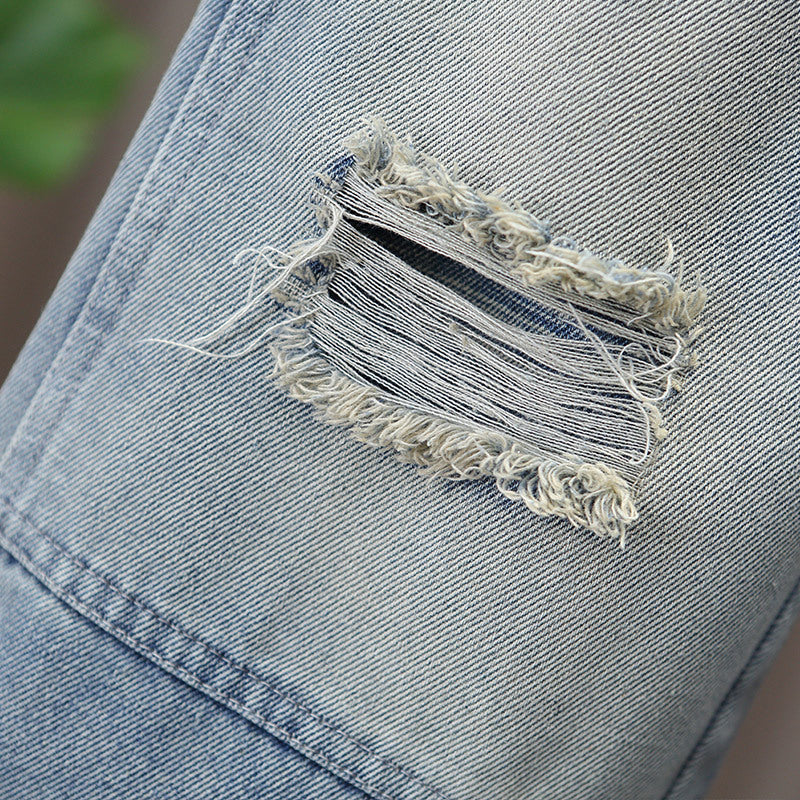 Boys' Casual Distressed Jeans Loose Straight Leg Pants