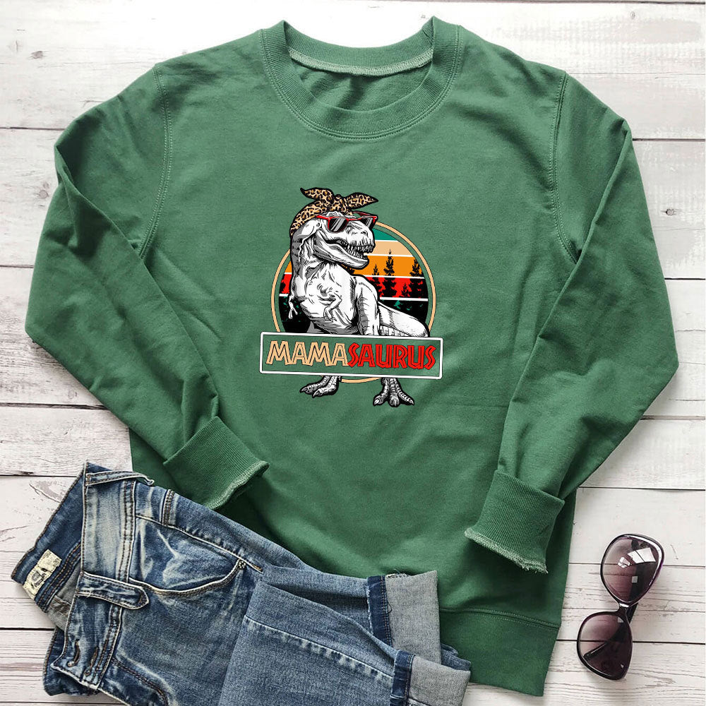 Dinosaur colored printed hoodie