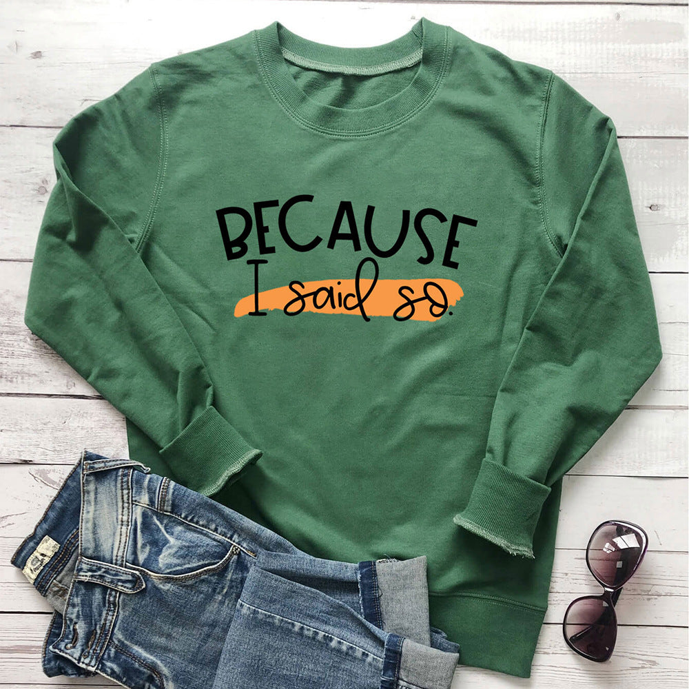 Letter printed long sleeved hoodie