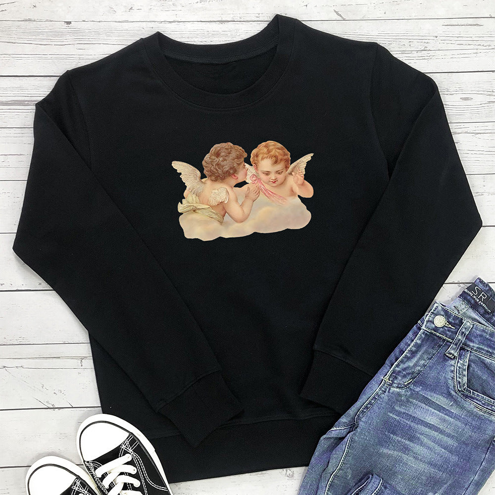 Two little angel printed hoodies