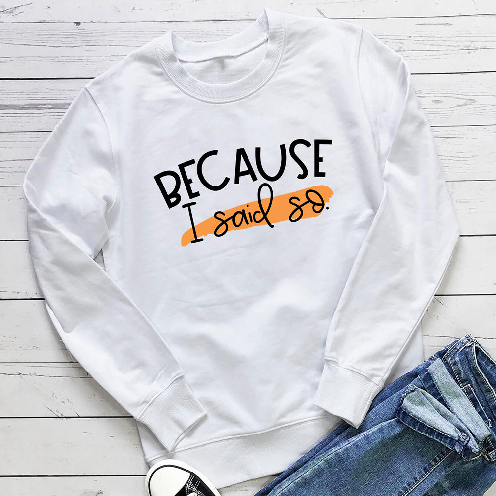 Letter printed long sleeved hoodie
