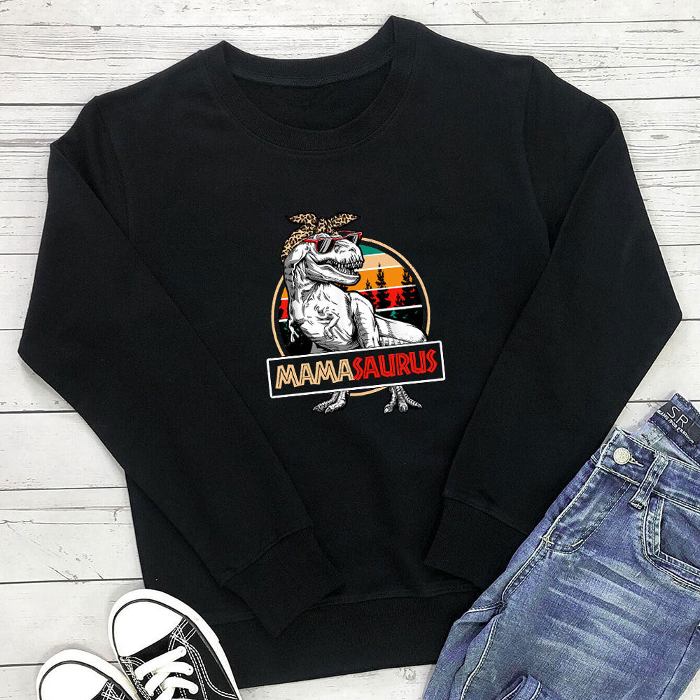 Dinosaur colored printed hoodie