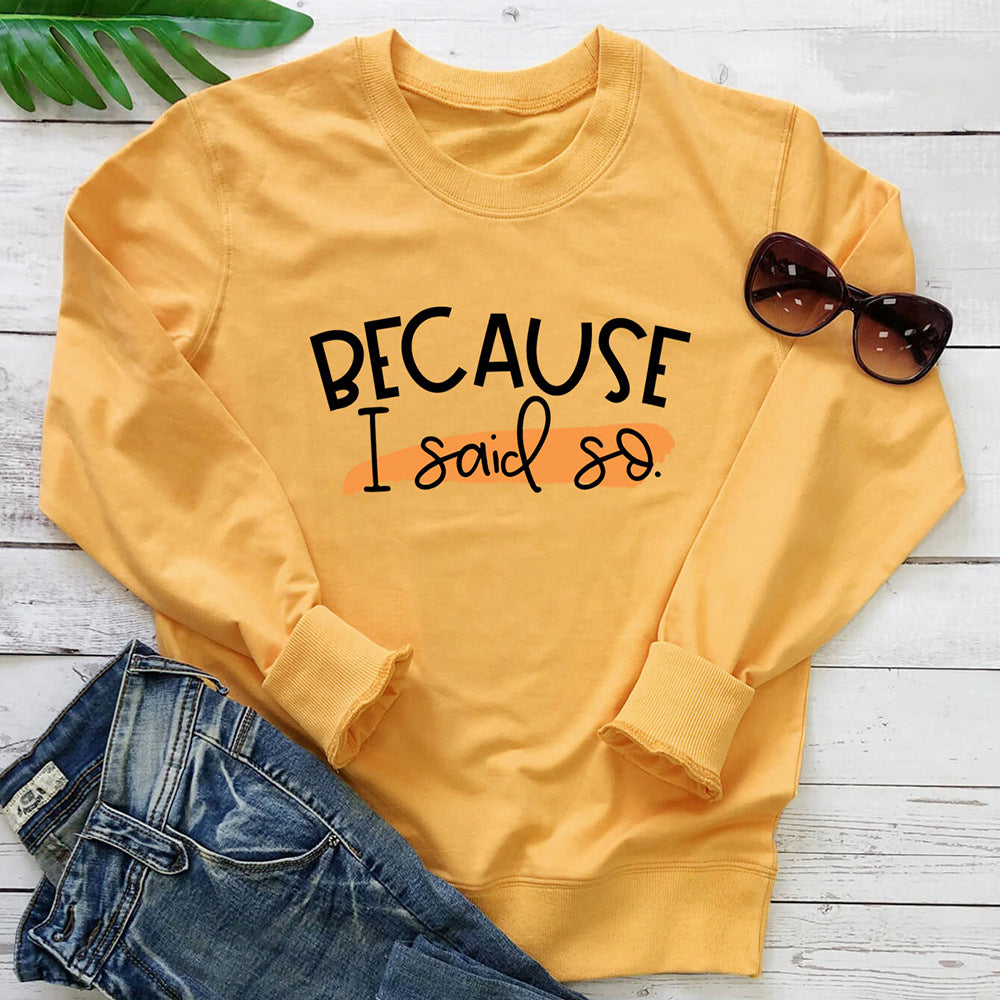 Letter printed long sleeved hoodie