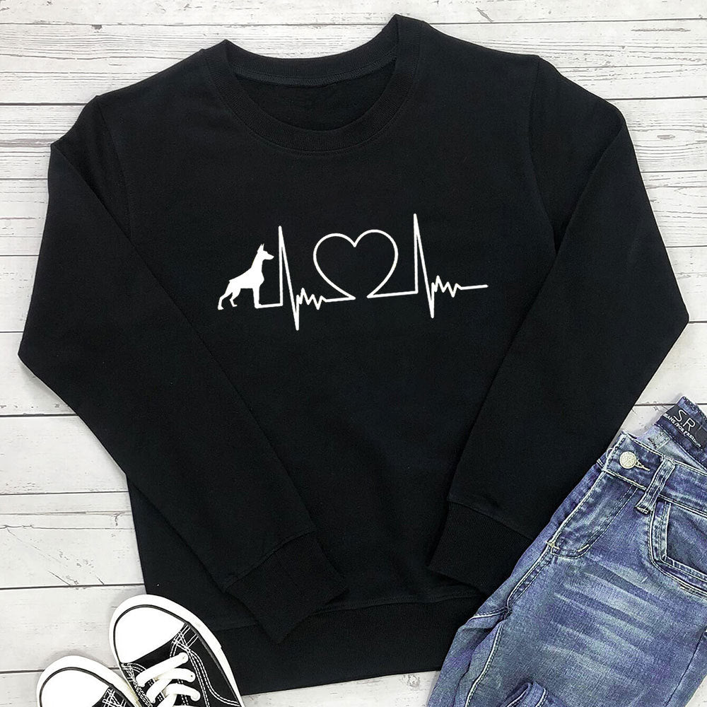 Love printed long sleeved hoodie